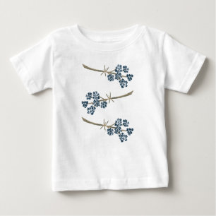 Elegante Blue Watercolor-Blume Baby T-shirt