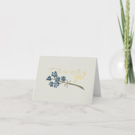 Elegante Blue Watercolor-Blume Dankeskarte