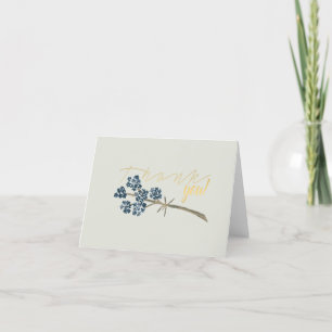 Elegante Blue Watercolor-Blume Dankeskarte
