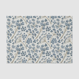 Elegante Blue Watercolor-Blume Seidenpapier