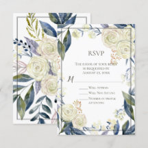 Elegante Blue Watercolor Blume UAWG Repcard