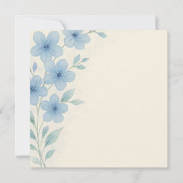Elegante Blue Watercolor Blumengrußkarte Einladung