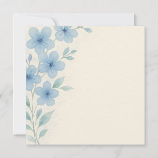 Elegante Blue Watercolor Blumengrußkarte Einladung