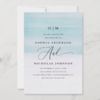Elegante Blue Watercolor Hochzeit | Nautische Schr
