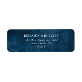 Elegante Blue Watercolor Wedding Rücksendeadresse