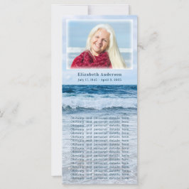 Elegante Blue Waves Beerdigung Gedenkkarte