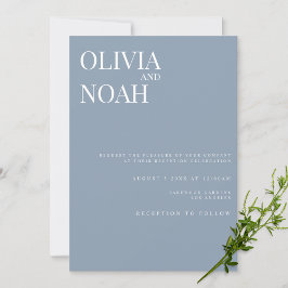 Elegante Blue Wedding Reception Einladung