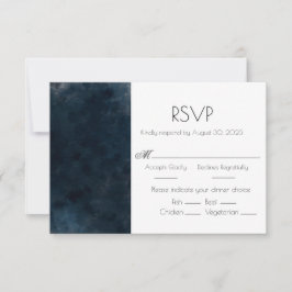 Elegante Blue Wedding Response RSVP Card Karte