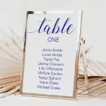 Elegante Blue Wedding Seating Chart Cards Tischnummer<br><div class="desc">Führe deine Gäste mit diesen eleganten,  blau-marineblau-farbenen Karten zu ihrem richtigen Tisch. Personalisieren Sie die Tischnummer und den Namen des Gastes. Teil der Sammlung Alejandra.</div>