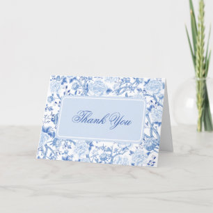Elegante Blue White Chinoiserie Rodelbahn mit Auss Dankeskarte