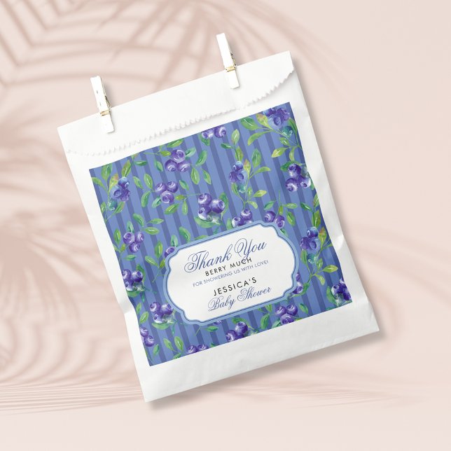 Elegante Blueberries Berry Sweet Baby Shower Geschenktütchen (Von Creator hochgeladen)
