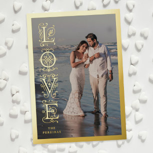 Elegante Blüh Liebe Foil Valentine's Day Card Folien Feiertagskarte