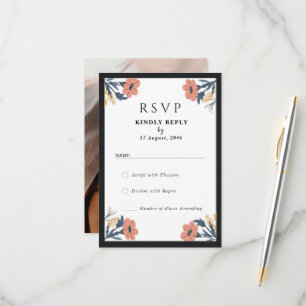 Elegante blühende Blume Hochzeit-RSVP-Karten RSVP Karte