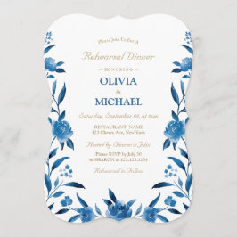 Elegante blühende Chinoiserie Probe Abendessen Einladung