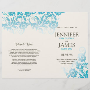 Elegante blühende Hochzeitsprogramme