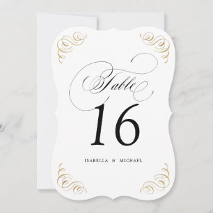 Elegante blühtest Kalligrafie Hochzeit Tischnummer