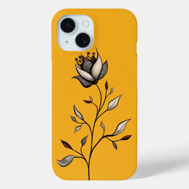 Elegante Blume Abstrakte Kunst, Dichtung und Musik Case-Mate iPhone Hülle (Rückseite)