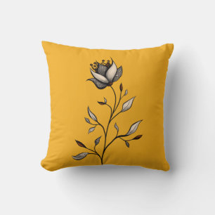 Elegante Blume Abstrakte Kunst, Dichtung und Musik Kissen