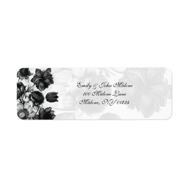 Elegante Blume Address Labels (Vorne)