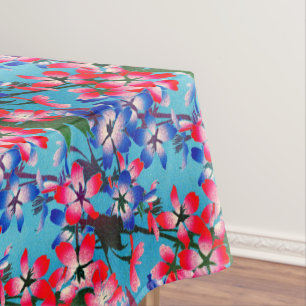 Elegante Blume Aqua Tischdecke