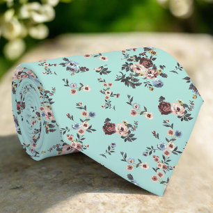 Elegante Blume auf hellblauem Hintergrund Hochzeit Krawatte