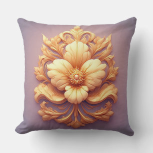 Elegante Blume auf verziertem Hintergrund Kissen