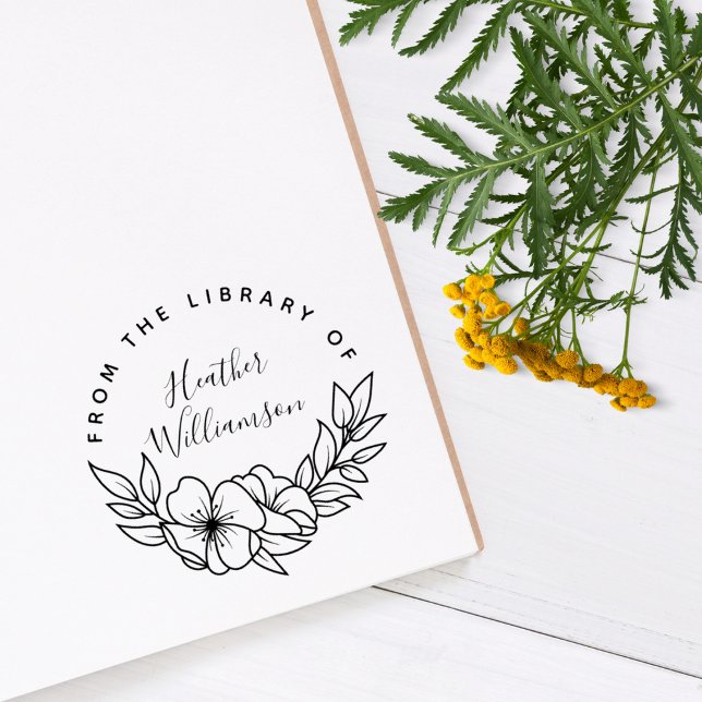 Elegante Blume aus der Bibliothek des Buches Gummistempel (Von Creator hochgeladen)