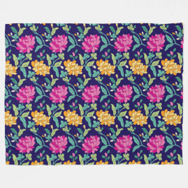 Elegante Blume aus der Blüte Rosa Gelbe Buds Grüne Fleecedecke