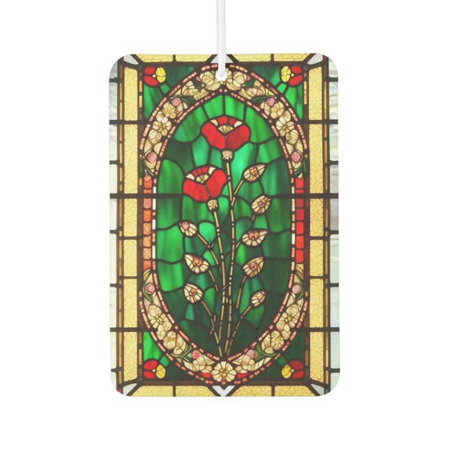 Elegante Blume aus gepolstertem Glas Autolufterfrischer (Vorderseite)