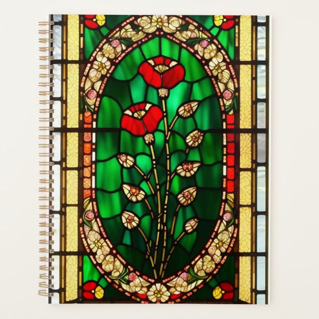 Elegante Blume aus gepolstertem Glas Planer (Vorderseite)