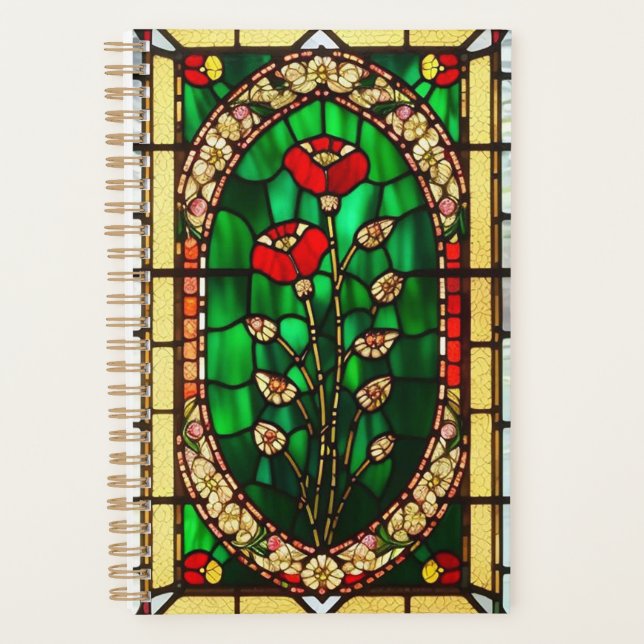 Elegante Blume aus gepolstertem Glas Planer (Vorderseite)