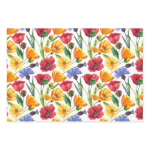 Elegante Blume aus Rot und Gelb Mohnblumen, Kornbl