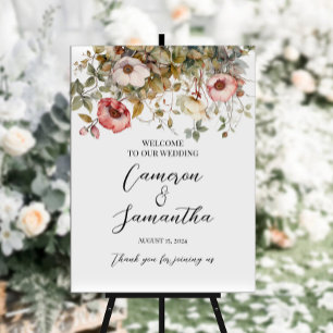 Elegante Blume Begrüßungszeichen Poster