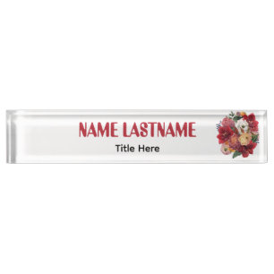Elegante Blume benutzerdefinierter Name Namensplakette