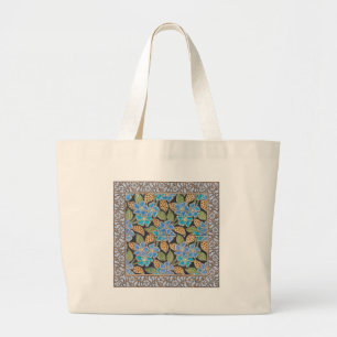 Elegante Blume Blue Periwinkle Floral Classic Jumbo Stoffbeutel