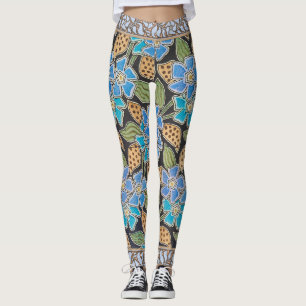 Elegante Blume Blue Periwinkle Floral Classic Leggings