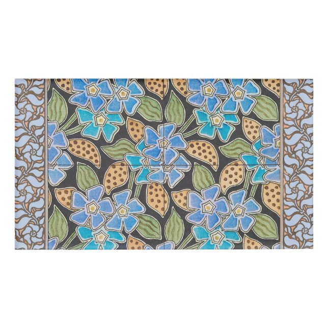 Elegante Blume Blue Periwinkle Floral Classic Namenschild (Vorderseite)
