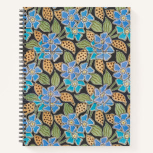 Elegante Blume Blue Periwinkle Floral Classic Notizbuch