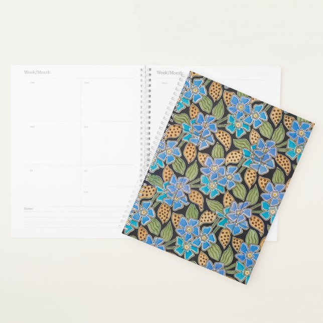 Elegante Blume Blue Periwinkle Floral Classic Planer (Anzeige)