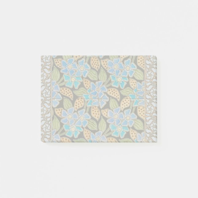 Elegante Blume Blue Periwinkle Floral Classic Post-it Klebezettel (Vorderseite)
