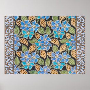 Elegante Blume Blue Periwinkle Floral Classic Poster