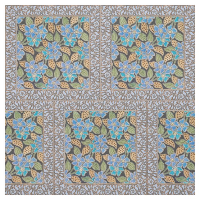 Elegante Blume Blue Periwinkle Floral Classic Stoff (Muster)