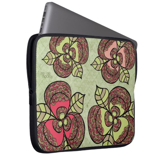 Elegante Blume Blumendesigner Laptop Sleeve Bag (Vorne Rechts)