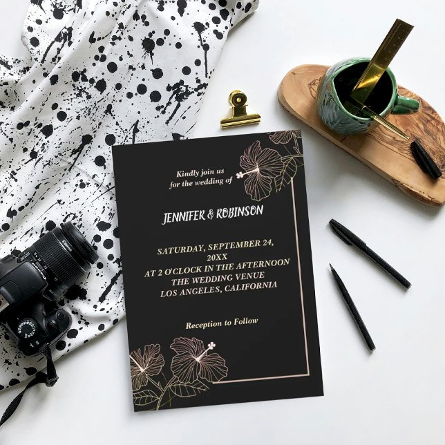 Elegante Blume Blütenhochzeit Einladung (Von Creator hochgeladen)