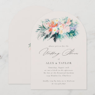 Elegante Blume Bouquet Coupels Polterabend Einladung