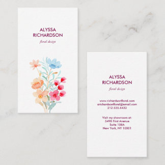 Elegante Blume Bouquet Visitenkarte