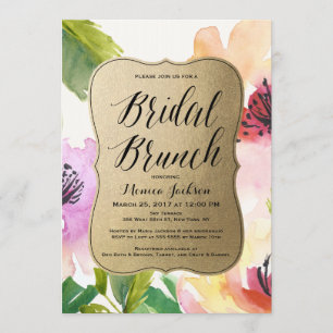 Elegante Blume Bridal Brunch   Brautparty Einladung