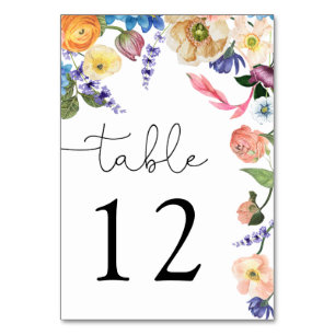 Elegante Blume Chic Wedding Tischnummer