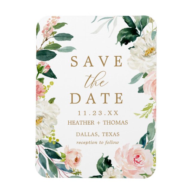 Elegante Blume Einfach die Date Magnet Card speich (Vertikal)