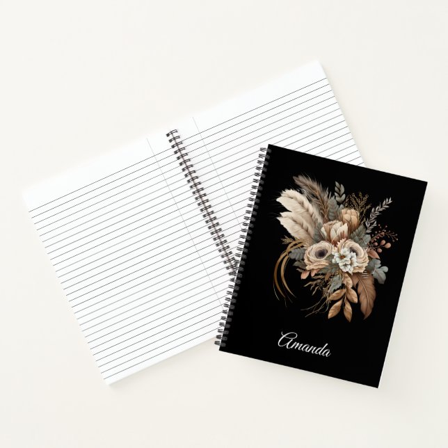 Elegante Blume Folien und Feathers Notizbuch (Innenseite)